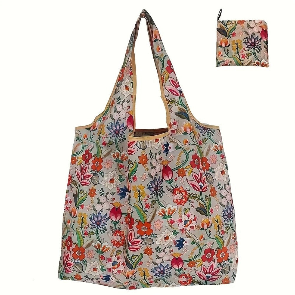Square reusable tote bag made from lightweight, durable fabric, featuring a modern eco-friendly design, perfect for shopping and daily use. 16