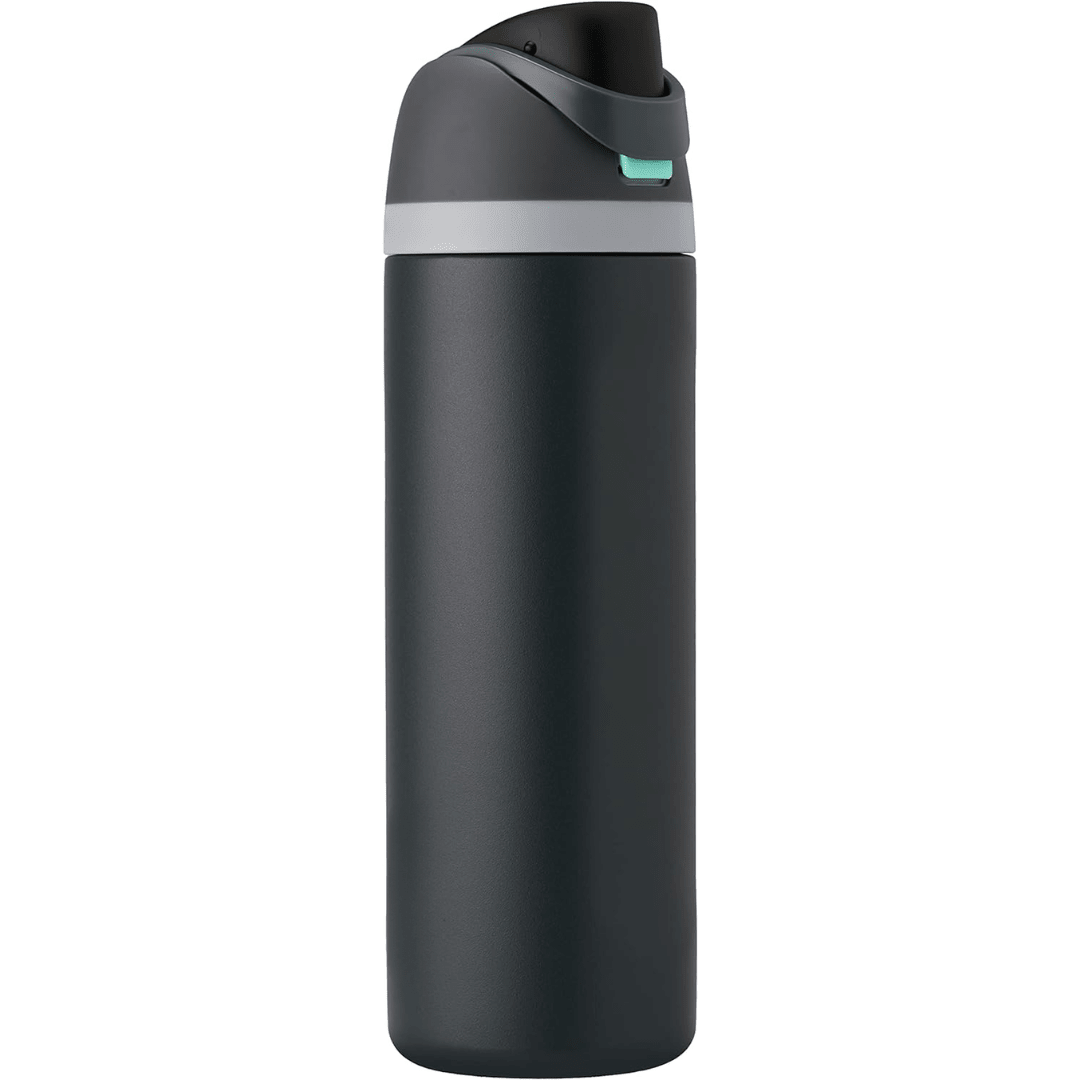 Stainless steel vacuum flask thermos with built-in straw, featuring a sleek modern design, available in multiple capacities for easy hydration on the go. 7