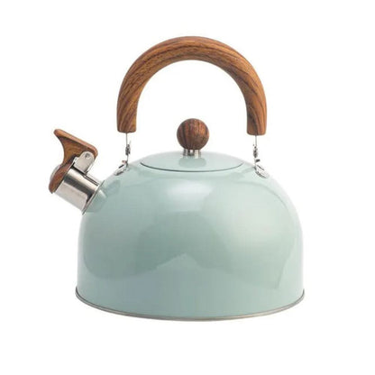 Stainless steel whistling kettle with heat-resistant handle, 3L capacity, ideal for fast boiling water, perfect for tea and coffee lovers. 1