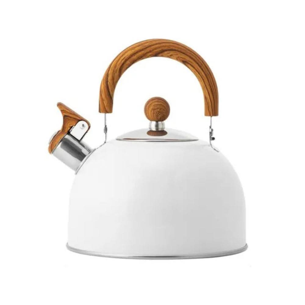Stainless steel whistling kettle with heat-resistant handle, 3L capacity, ideal for fast boiling water, perfect for tea and coffee lovers. 5