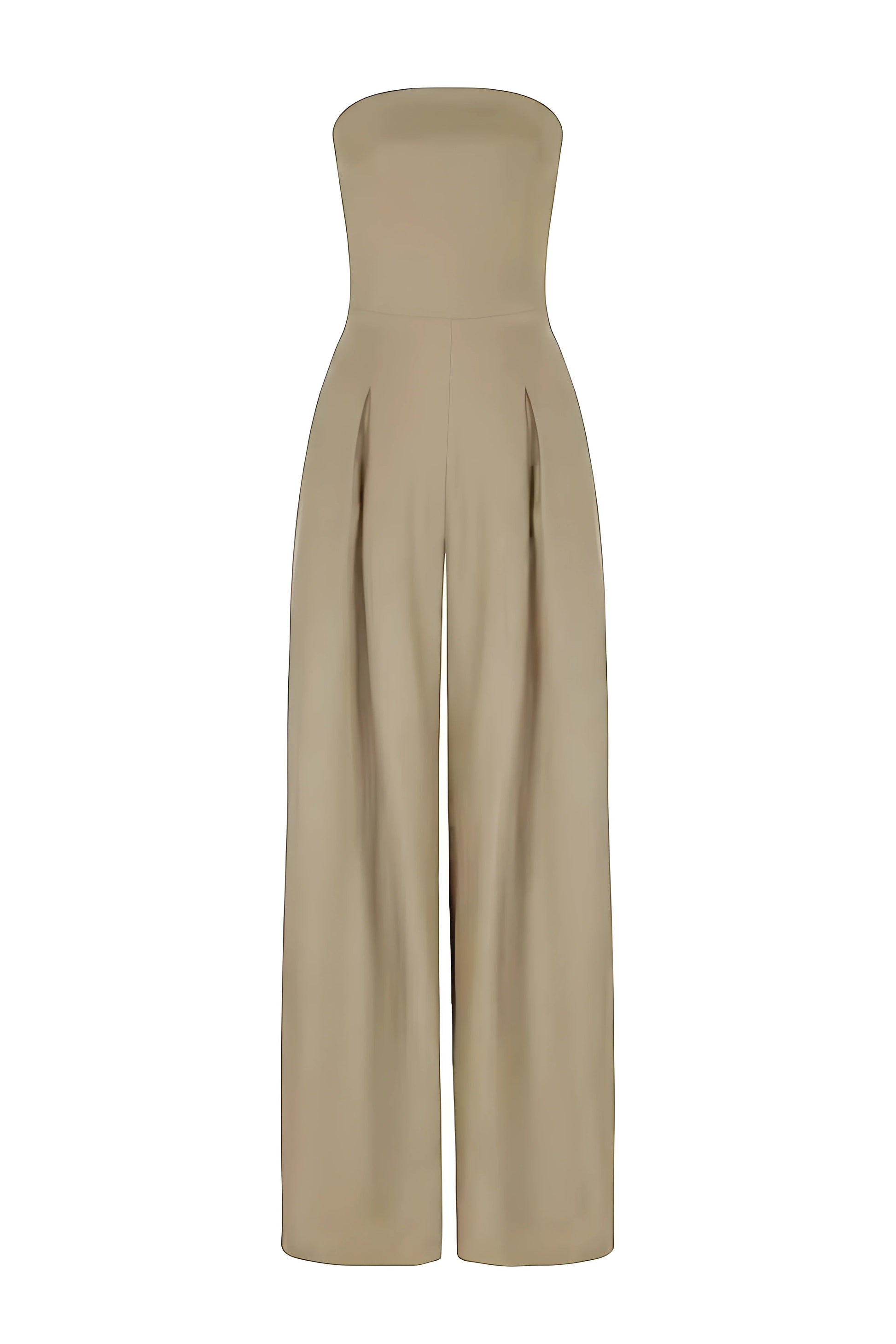 Strapless jumpsuit featuring a corset design, perfect for elegant evening wear, crafted from high-quality fabric in a modern style. 7