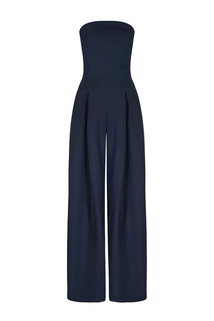 Strapless jumpsuit featuring a corset design, perfect for elegant evening wear, crafted from high-quality fabric in a modern style. 4