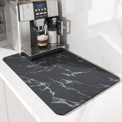 Super absorbent coffee bar mat made from eco-friendly diatom mud, featuring quick-dry technology for efficient moisture absorption and a stylish design ideal for cafes 4