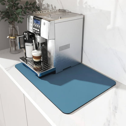 Super absorbent coffee bar mat made from eco-friendly diatom mud, featuring quick-dry technology for efficient moisture absorption and a stylish design ideal for cafes 0