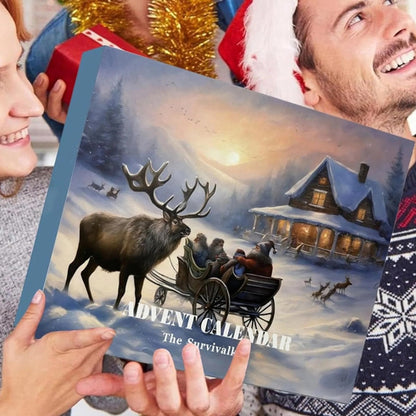 Survival Tools Advent Calendar featuring 24 essential outdoor gear items for camping and hiking, designed with durable metal and ABS construction for reliability in outdoor adventures. 5