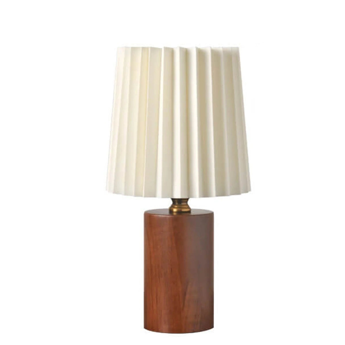 Table lamp featuring a vintage solid wood base, pleated shade, and dual USB/plug-in option, perfect for enhancing bedroom or nightstand decor. 3