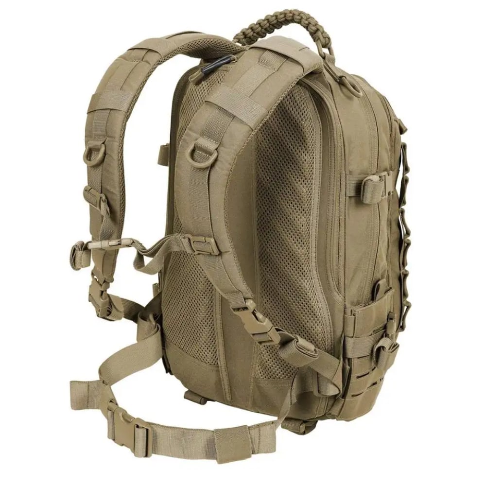 Tactical Backpack 30L capacity made from durable 500D Cordura nylon, featuring MOLLE compatibility and designed for outdoor adventures. 5