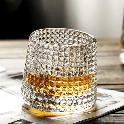 Textured Glass Whiskey Tumbler