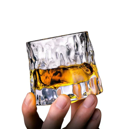 Textured Glass Whiskey Tumbler
