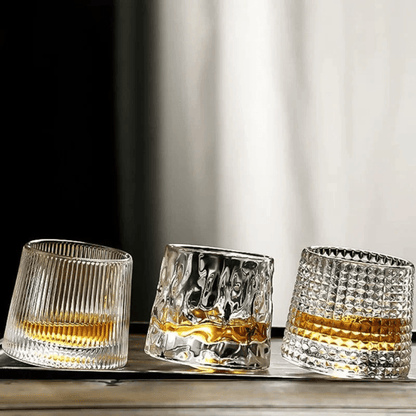 Textured Glass Whiskey Tumbler