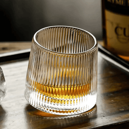 Textured Glass Whiskey Tumbler