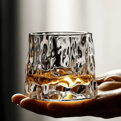 Textured Glass Whiskey Tumbler