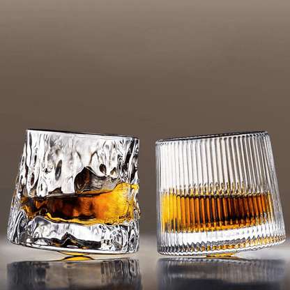 Textured Glass Whiskey Tumbler
