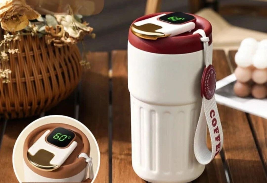 Thermos water bottle with temperature display, made of 316 stainless steel, 450ml capacity, perfect for keeping coffee and tea at the ideal temperature 5