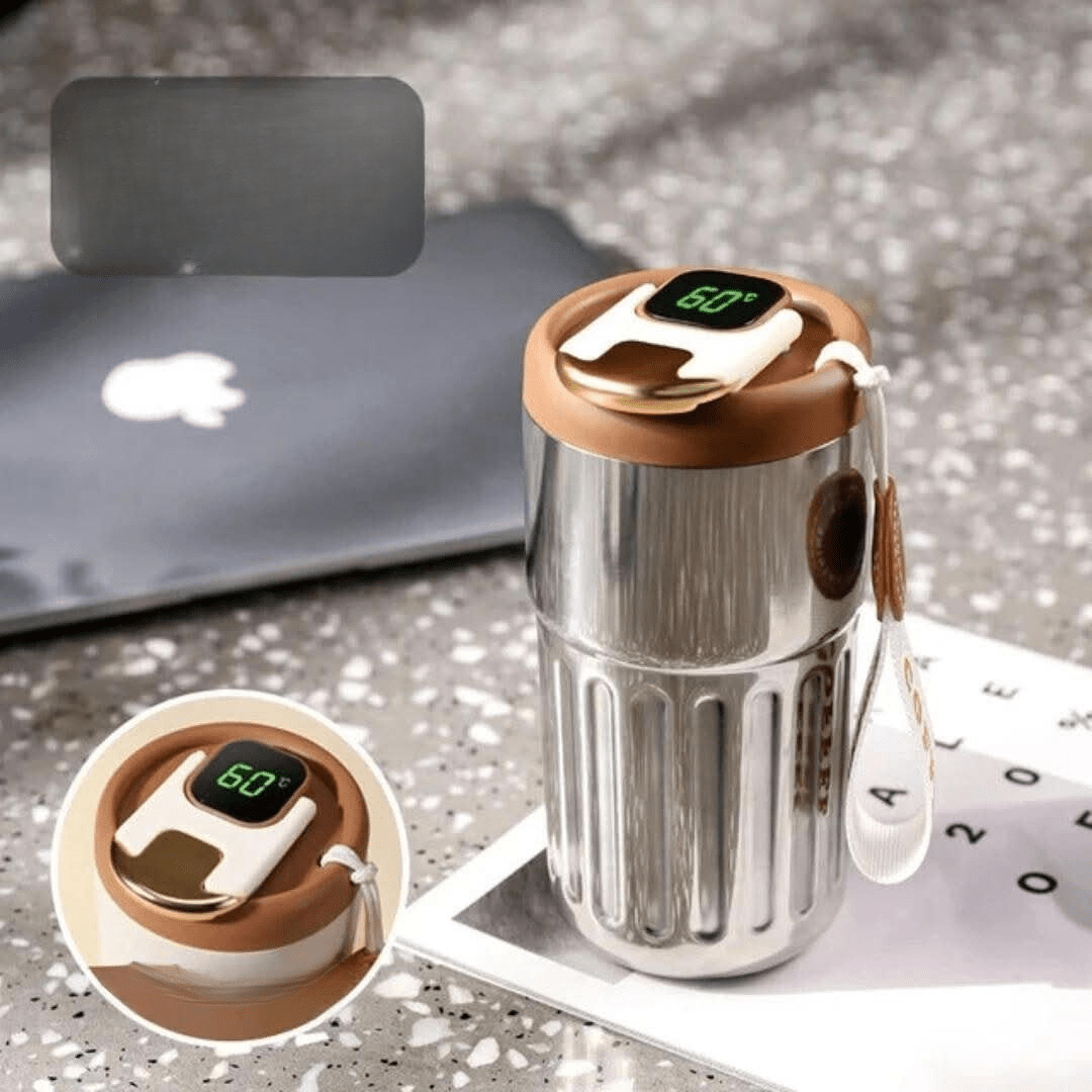 Thermos Water Bottle with Temperature Display – 316 Stainless Steel, 450ml Capacity, Ideal for Coffee and Tea