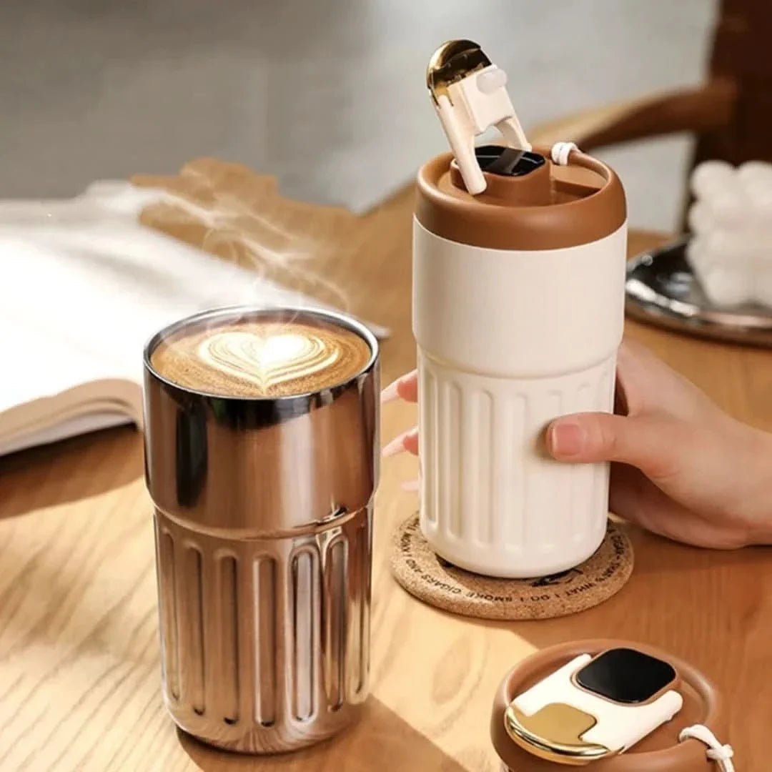 Thermos water bottle with temperature display, made of 316 stainless steel, 450ml capacity, perfect for keeping coffee and tea at the ideal temperature 2