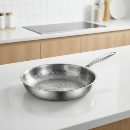 Titanium frying pan with a natural non-stick surface, ultra-lightweight design, 28cm size, and PFAS-free cookware for healthier cooking. 1