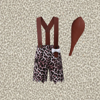 Toddler caveman costume with bone accents, perfect for Halloween and play, available in multiple colors. 3