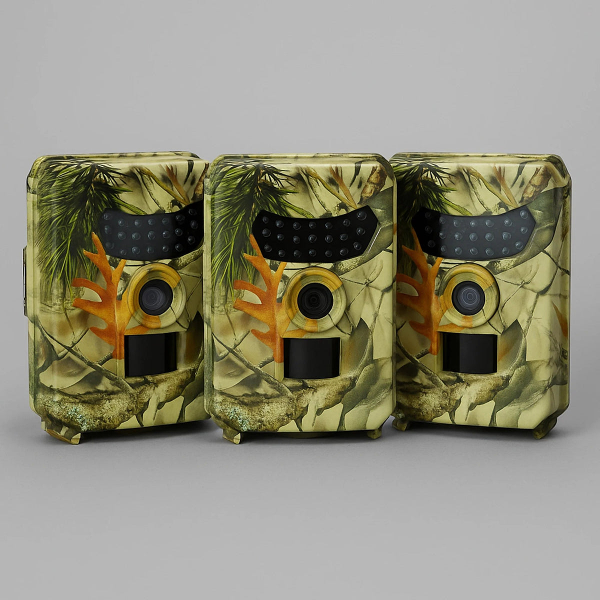 Trail camera featuring night vision and motion detection, designed for outdoor wildlife observation, with a weatherproof casing for durability in any environment. 2