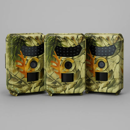 Trail camera featuring night vision and motion detection, designed for outdoor wildlife observation, with a weatherproof casing for durability in any environment. 2