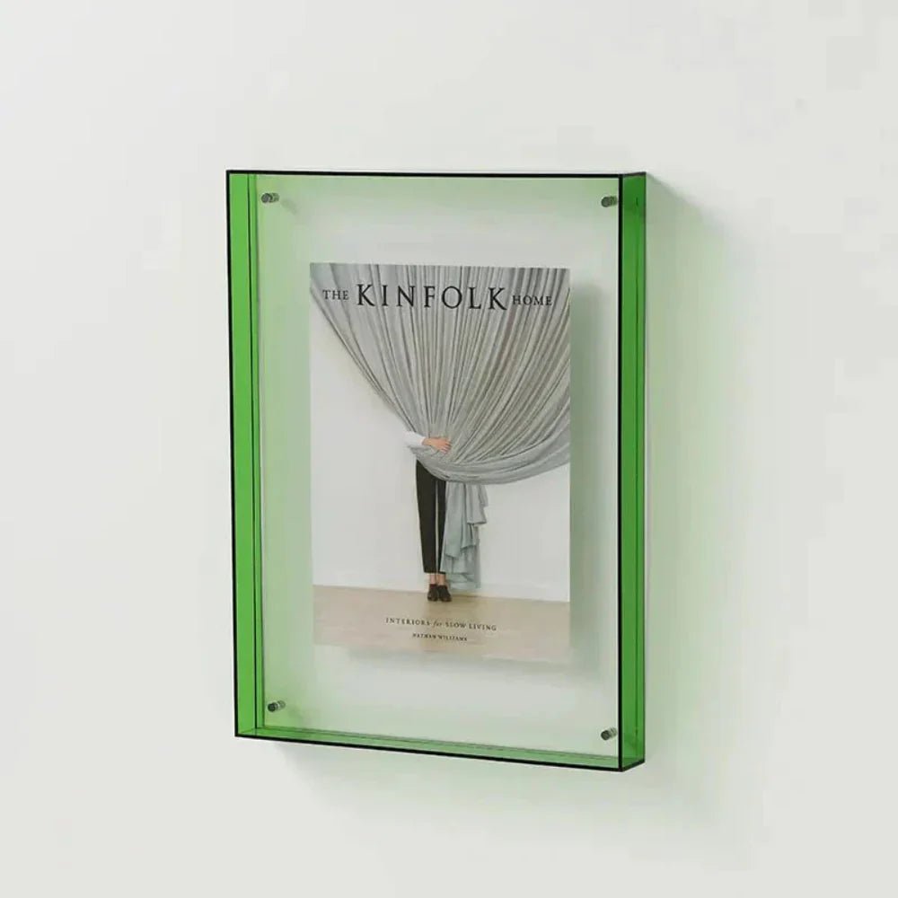 Transparent acrylic photo frame showcasing a floating design, perfect for minimalist display of photos and prints. 5
