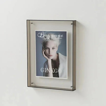 Transparent acrylic photo frame showcasing a floating design, perfect for minimalist display of photos and prints. 9