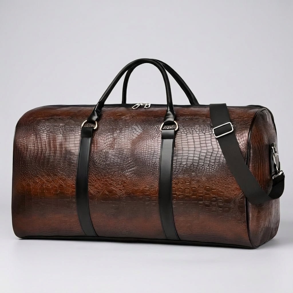 Travel Bag with Adjustable Strap and Organized Compartments – Durable Brown Carry-On Luggage for Short Trips 4