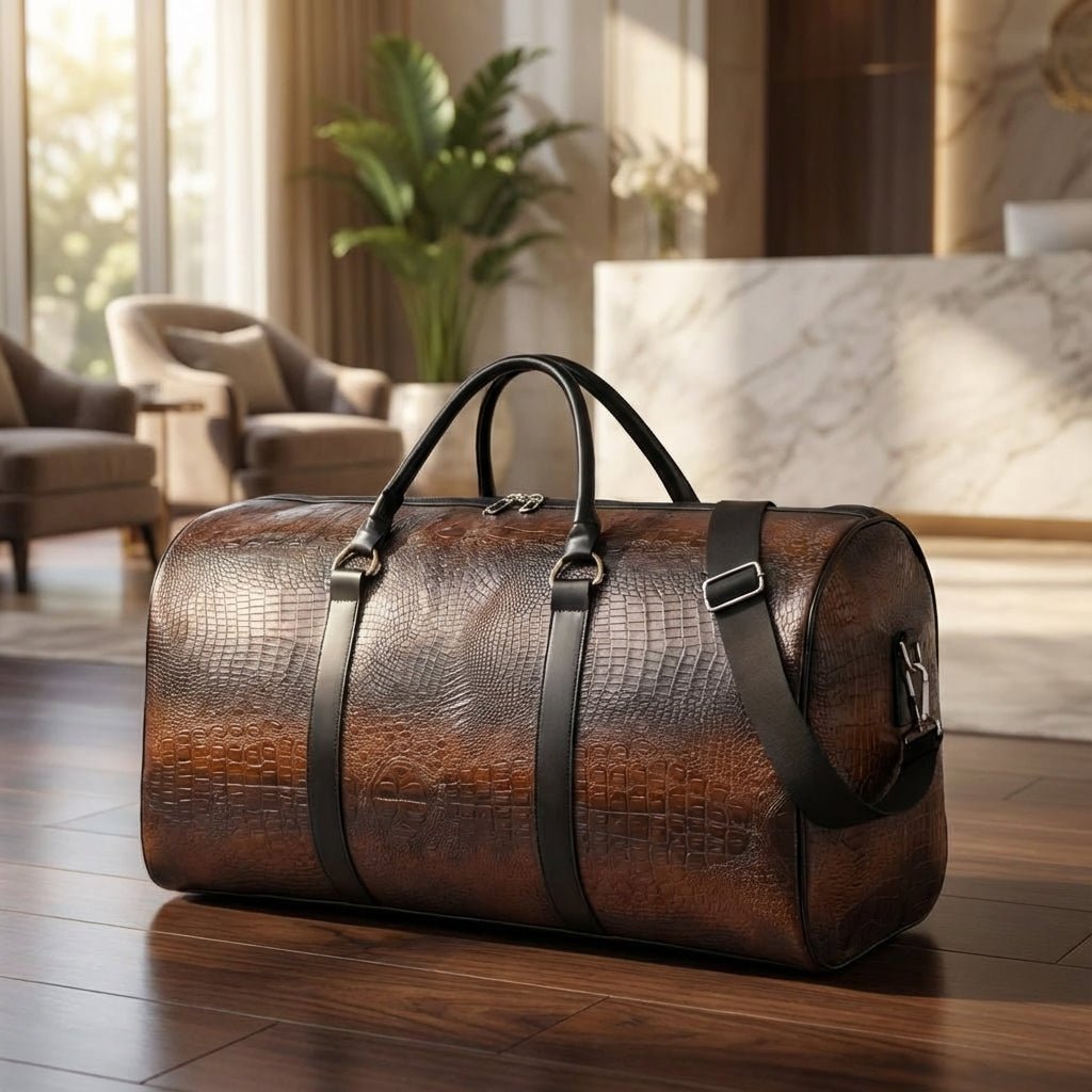 Travel Bag with Adjustable Strap and Organized Compartments – Durable Brown Carry-On Luggage for Short Trips 1
