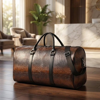 Travel Bag with Adjustable Strap and Organized Compartments – Durable Brown Carry-On Luggage for Short Trips 1