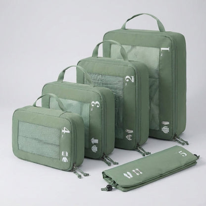 Travel Organizer Bags Set with Compression Function and Clear Mesh Windows – 5-Piece Packing Cubes for Efficient Travel 2