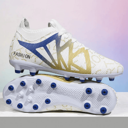 Ultra-light soccer cleats featuring training spikes designed for turf, showcasing a professional athletic design and available in multiple sizes for optimal performance. 2