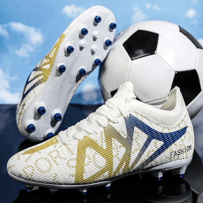Ultra-light soccer cleats featuring training spikes designed for turf, showcasing a professional athletic design and available in multiple sizes for optimal performance. 3