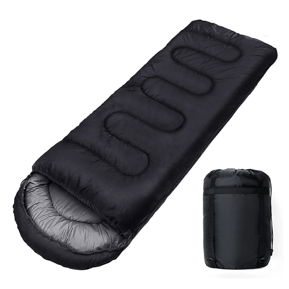 Ultralight sleeping bag for all seasons made of waterproof polyester with hollow cotton insulation, perfect for camping and hiking, featuring a compact design for easy portability 8