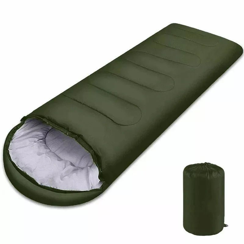 Ultralight sleeping bag for all seasons made of waterproof polyester with hollow cotton insulation, perfect for camping and hiking, featuring a compact design for easy portability 0