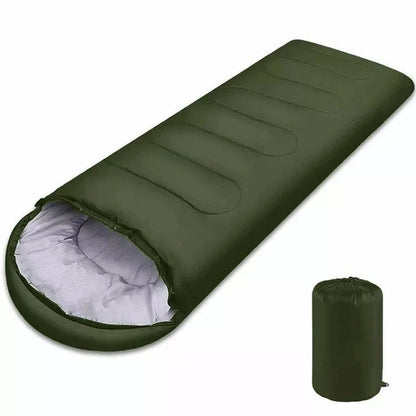 Ultralight sleeping bag for all seasons made of waterproof polyester with hollow cotton insulation, perfect for camping and hiking, featuring a compact design for easy portability 0