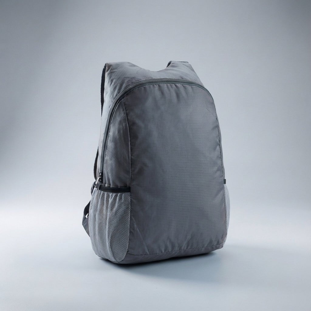 Ultralight travel backpack featuring water-resistant fabric, durable YKK zipper, and a compact foldable design, available in multiple colors. 10