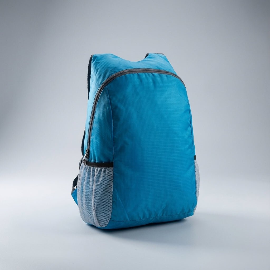 Ultralight travel backpack featuring water-resistant fabric, durable YKK zipper, and a compact foldable design, available in multiple colors. 2