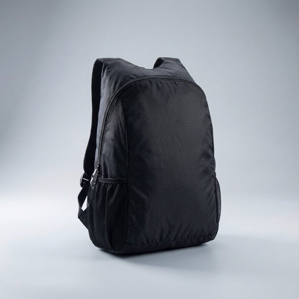 Ultralight travel backpack featuring water-resistant fabric, durable YKK zipper, and a compact foldable design, available in multiple colors. 6