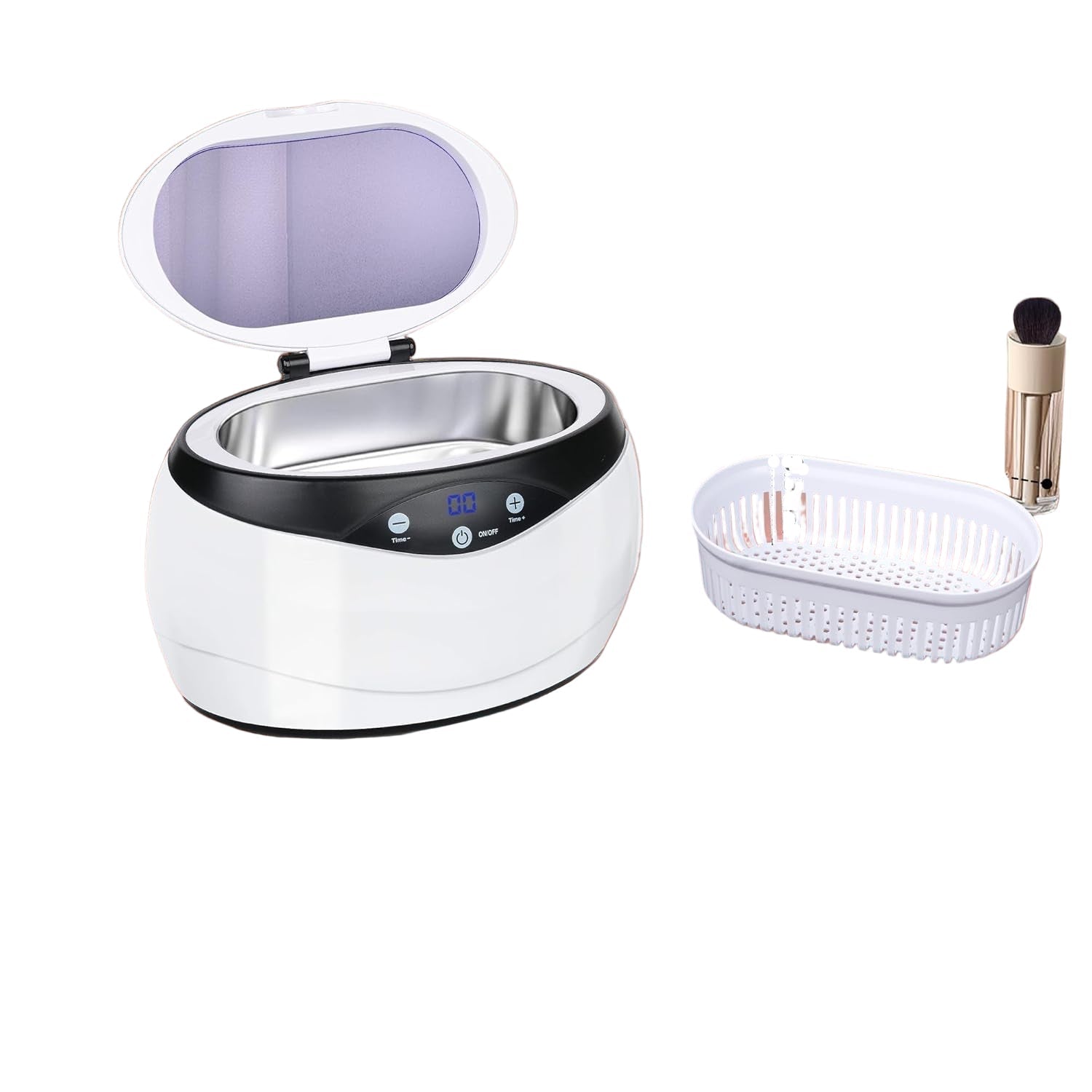 Ultrasonic Jewelry Cleaner with 42kHz deep cleaning technology and a 650ml stainless steel tank, ideal for restoring shine to jewelry and watches 1