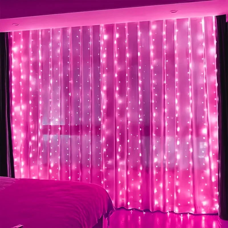 USB curtain fairy lights featuring 8 lighting modes, available in two sizes, with warm white and multicolor options for enchanting home decor. 6