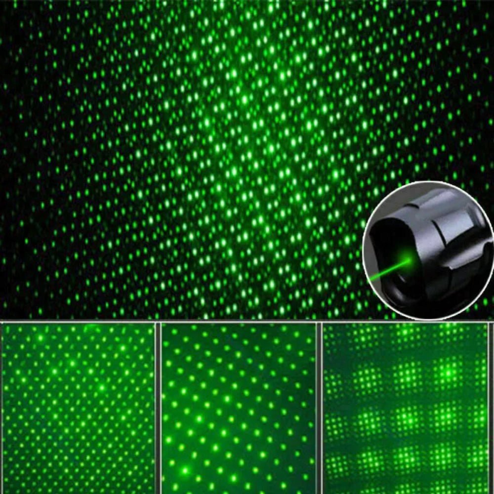 USB rechargeable green laser pointer featuring a long-range beam and a durable aluminum build, ideal for presentations and outdoor use. 6