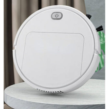 Vacuum cleaner robot with HEPA filter, designed for automatic cleaning on wood, tile, and carpet surfaces; features a compact design for easy maneuverability 4