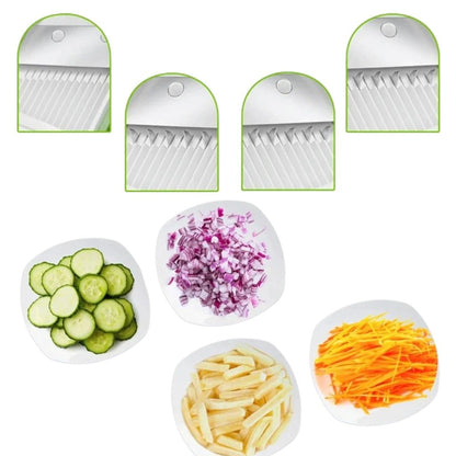 Vegetable cutter featuring a safe blade design for easy slicing, dicing, and grating, made from durable stainless steel and BPA-compliant ABS material 5