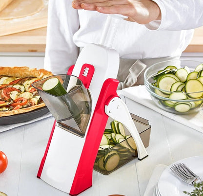 Vegetable cutter featuring a safe blade design for easy slicing, dicing, and grating, made from durable stainless steel and BPA-compliant ABS material 3