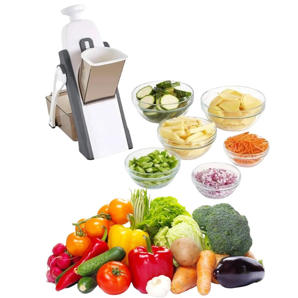 Vegetable cutter featuring a safe blade design for easy slicing, dicing, and grating, made from durable stainless steel and BPA-compliant ABS material 4