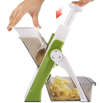 Vegetable cutter featuring a safe blade design for easy slicing, dicing, and grating, made from durable stainless steel and BPA-compliant ABS material 0