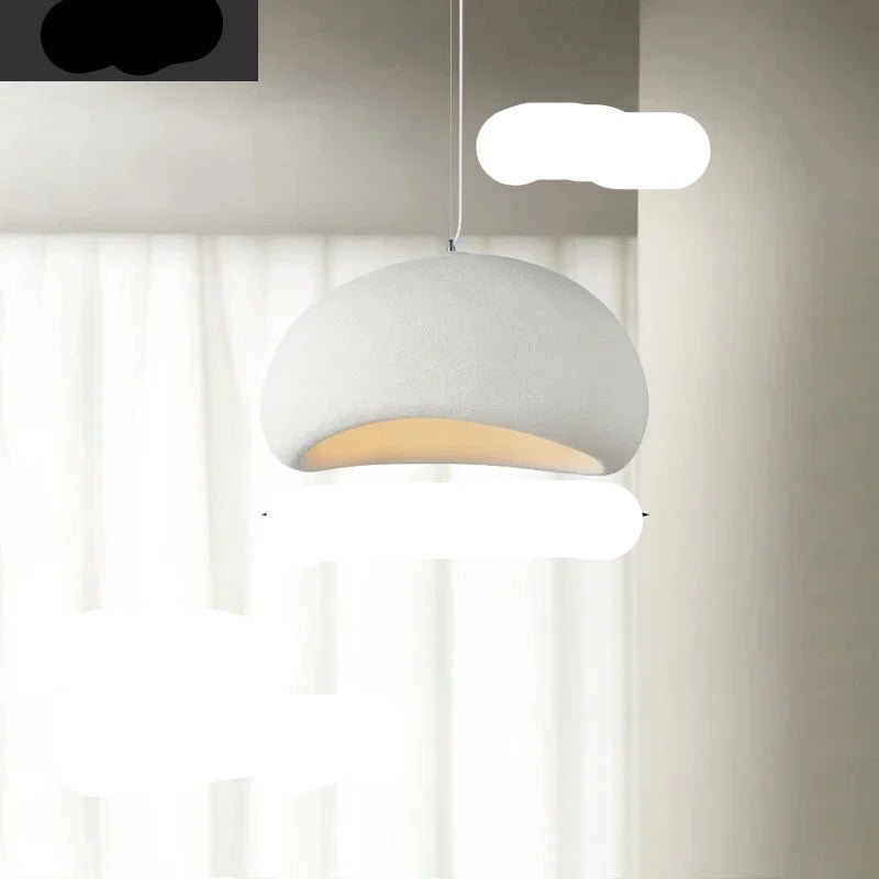 Wabi Pendant Lamp featuring an E27 socket, showcasing a Japandi-inspired resin design perfect for modern kitchen lighting. 8