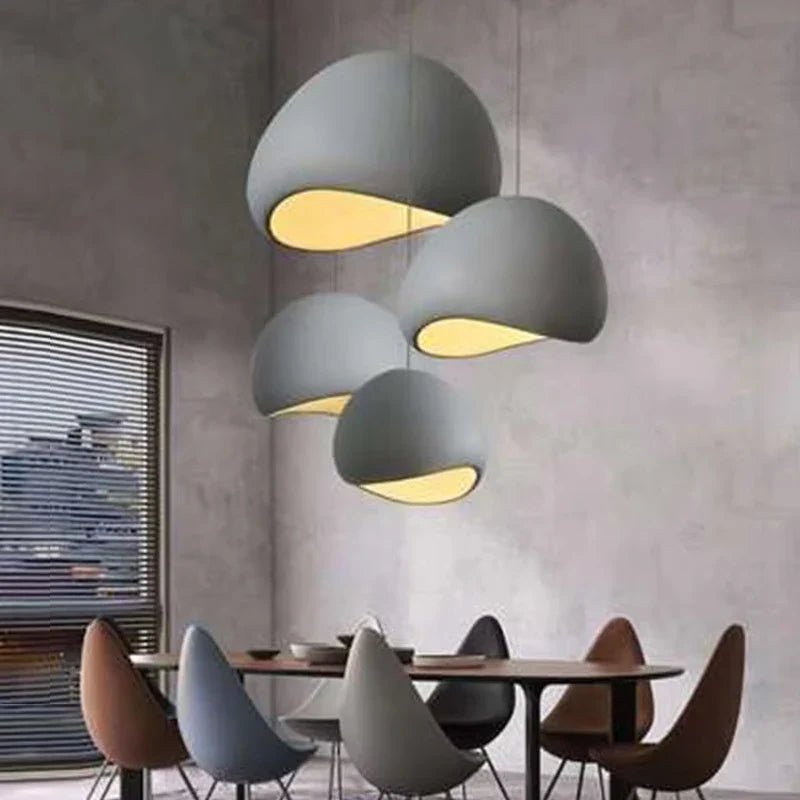 Wabi Pendant Lamp featuring an E27 socket, showcasing a Japandi-inspired resin design perfect for modern kitchen lighting. 3