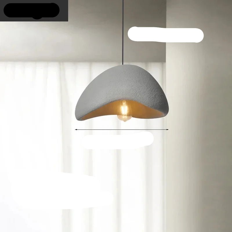 Wabi Pendant Lamp featuring an E27 socket, showcasing a Japandi-inspired resin design perfect for modern kitchen lighting. 7