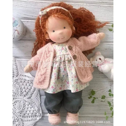 Waldorf-style cotton cuddly toy in a fabric box, featuring a soft plush doll designed for creative play and imaginative adventures. 26